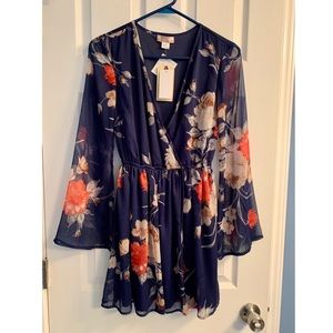Floral Print Sheer Romper
